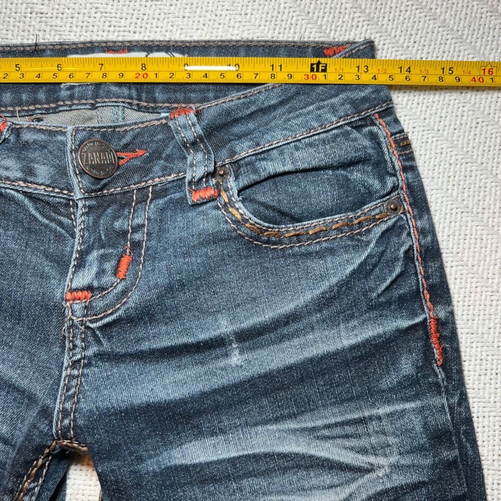 Zanadi Y2K 2001 Low Rise Bootcut Jeans Vintage Dark Wash Size 1 - Picture 7 of 10